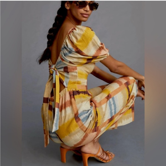 NWT Anthropologie Ranna Gill Tie Back Jumpsuit Size Large - Picture 2 of 16